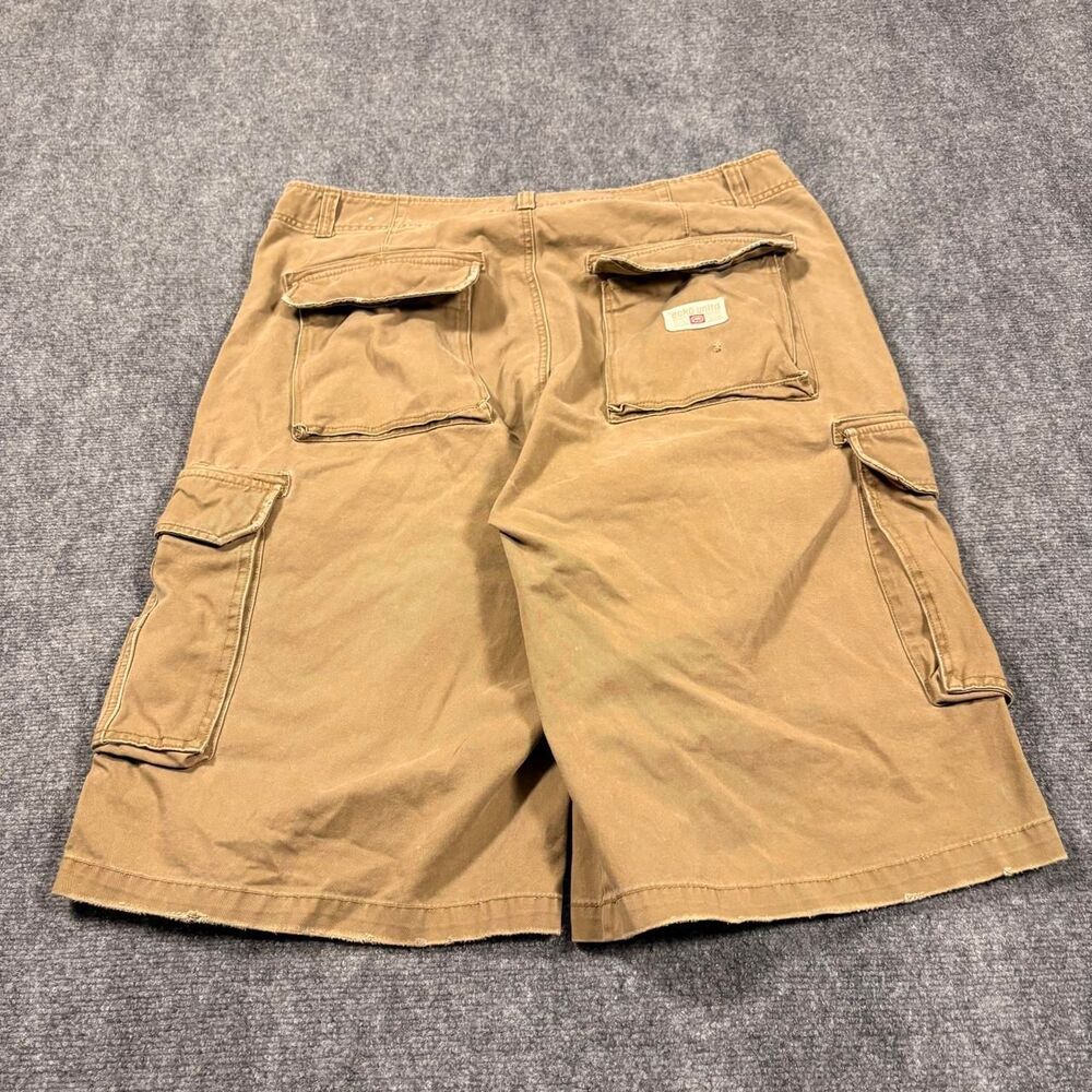 y2k ecko unlimited super baggy tan cargo shorts